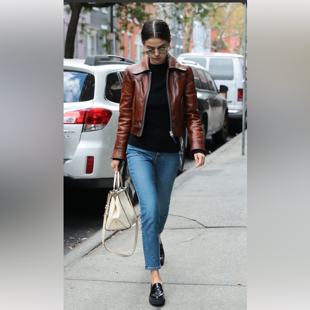 Coach Rich Brown Leather Jacket